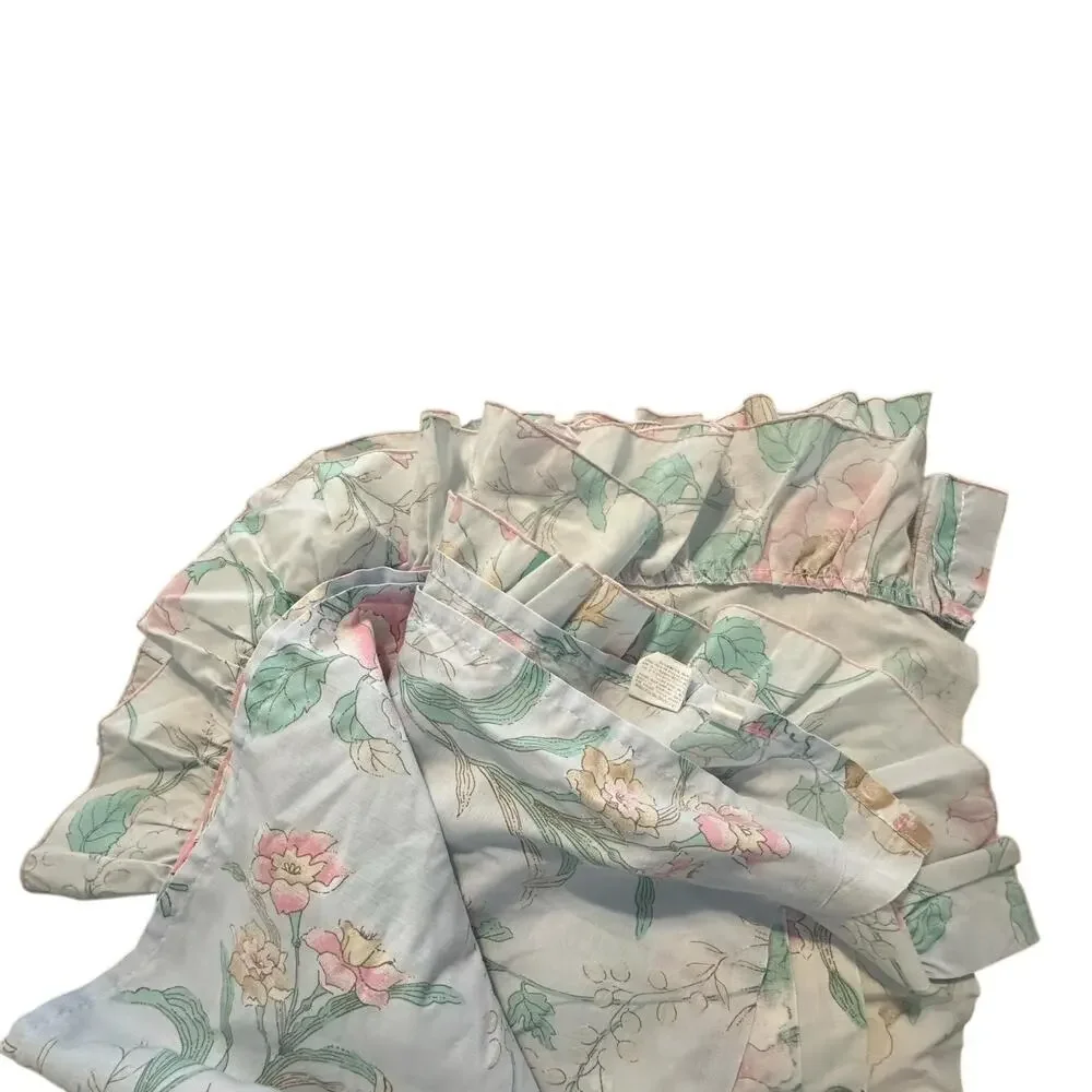 Vintage JP Stevens Queen Size Sheet Set Floral Cottage Core Flat Fitted No Iron